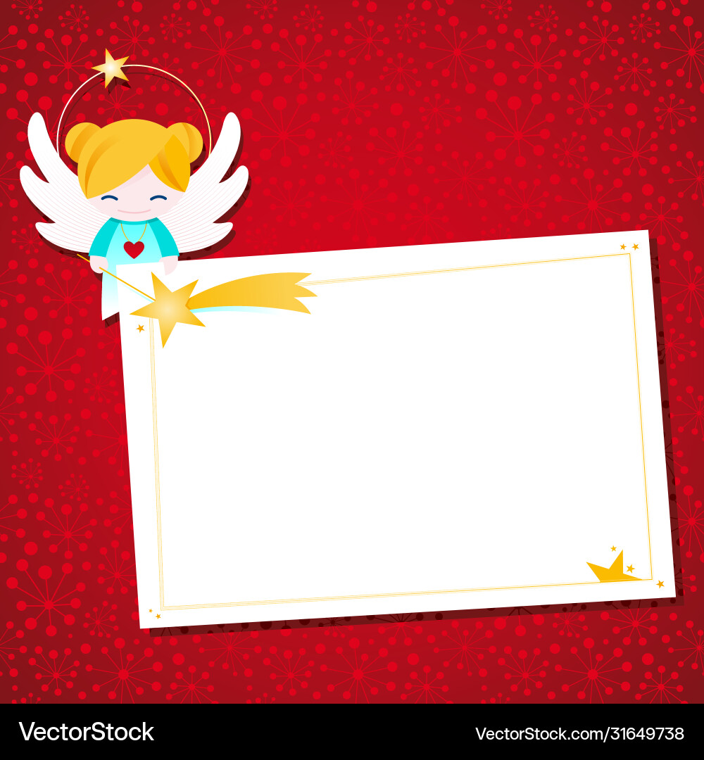 Kleine Cartoon Engel dekoriert Weihnachten Etikett Kleine Cartoon Engel dekoriert Weihnachten Etikett vektorbild