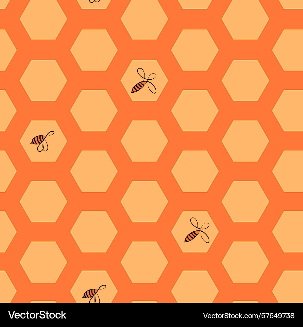Seamless hexagon pattern with honeycomb Vector Image