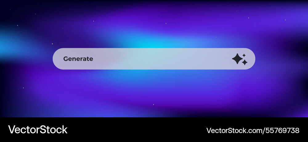 Search bar with generate button and sparkle vector image
