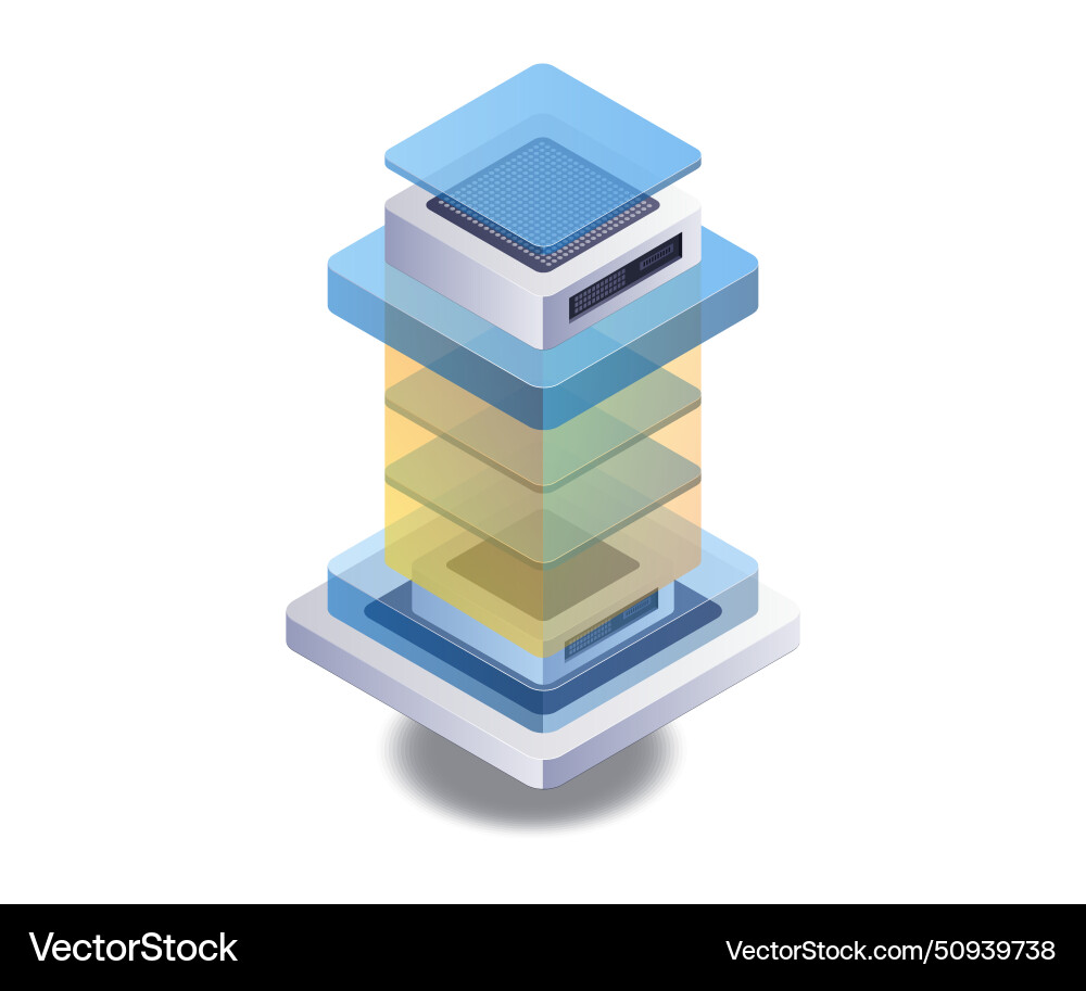 Stack of artificial intelligence technology chips Stack of artificial intelligence technology chips vector image