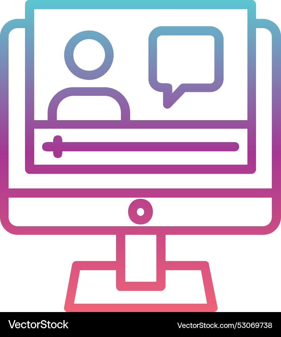 Vlogger line gradient design Vector Image