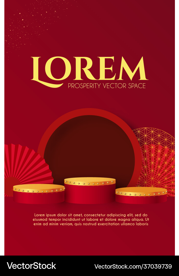 3d podium round stage with chinese traditional 3d podium round stage with chinese traditional Vector Image