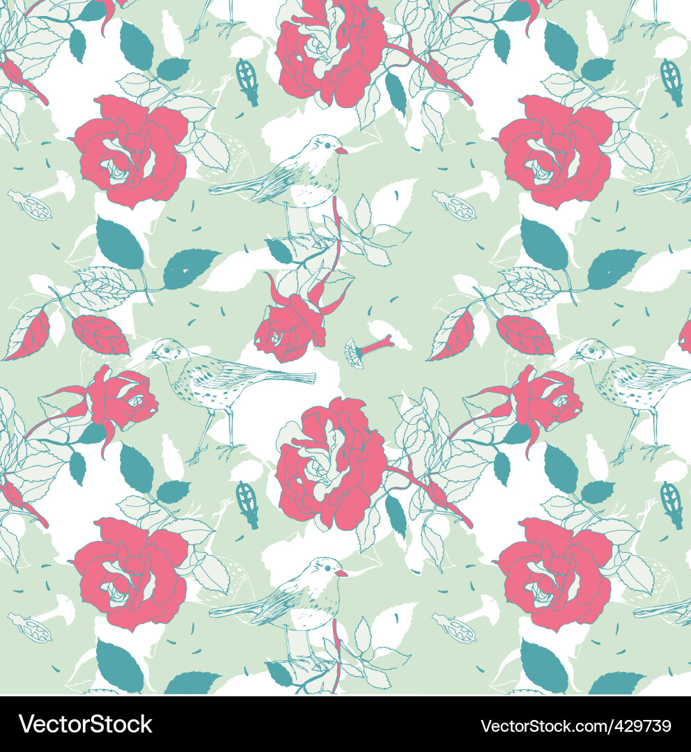 Botanical Sketch Wallpaper vector image