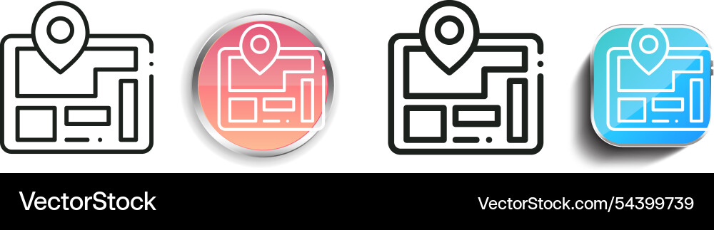 Gps icon thin linear regular and button style vector image