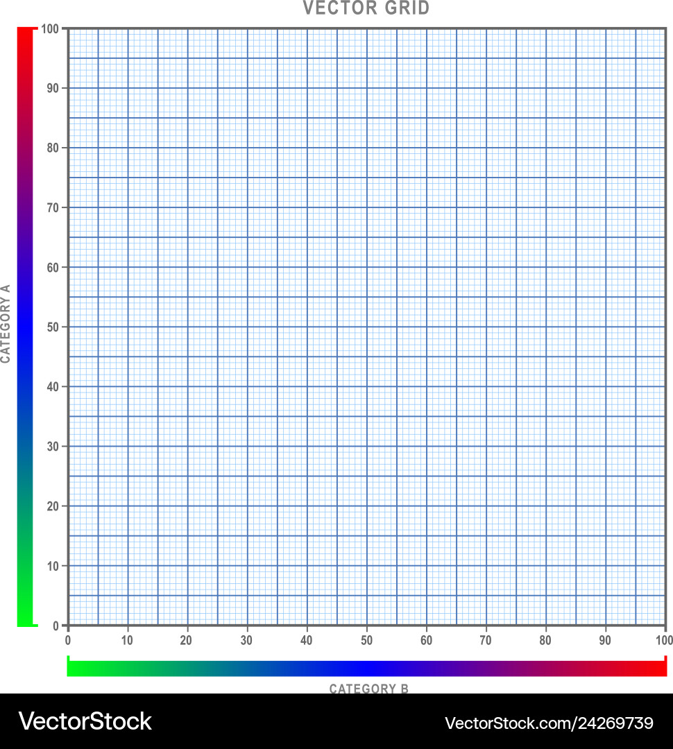 Numbered Grid Chart with Horizontal and Vertical L vector image