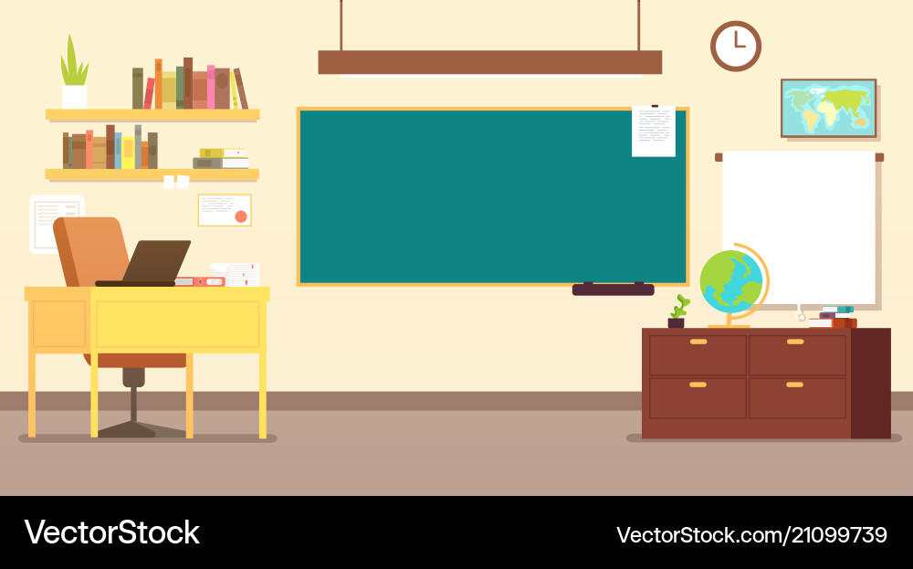 Schule Klassenzimmer Innenraum vektorbild