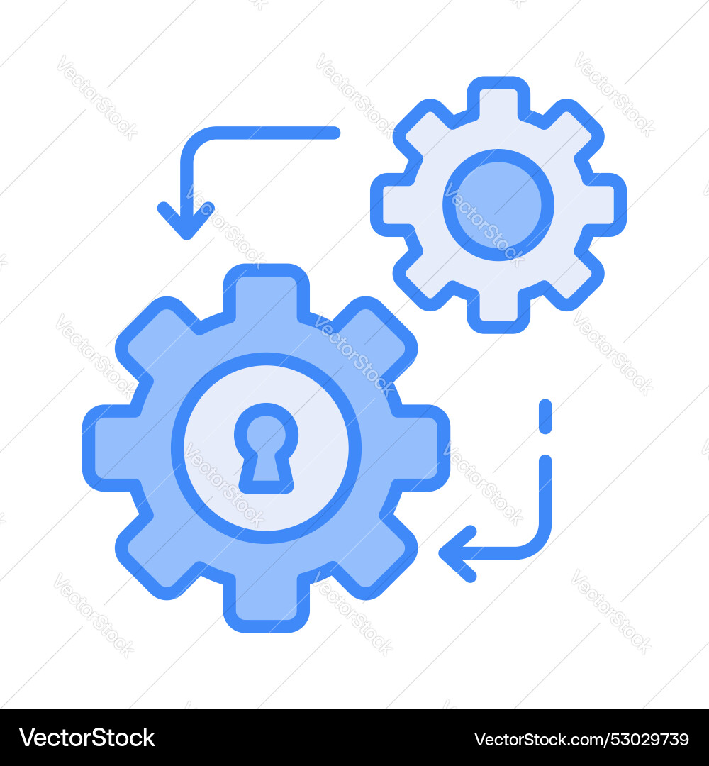 Secure management icon with gear and lock setting Vector Image