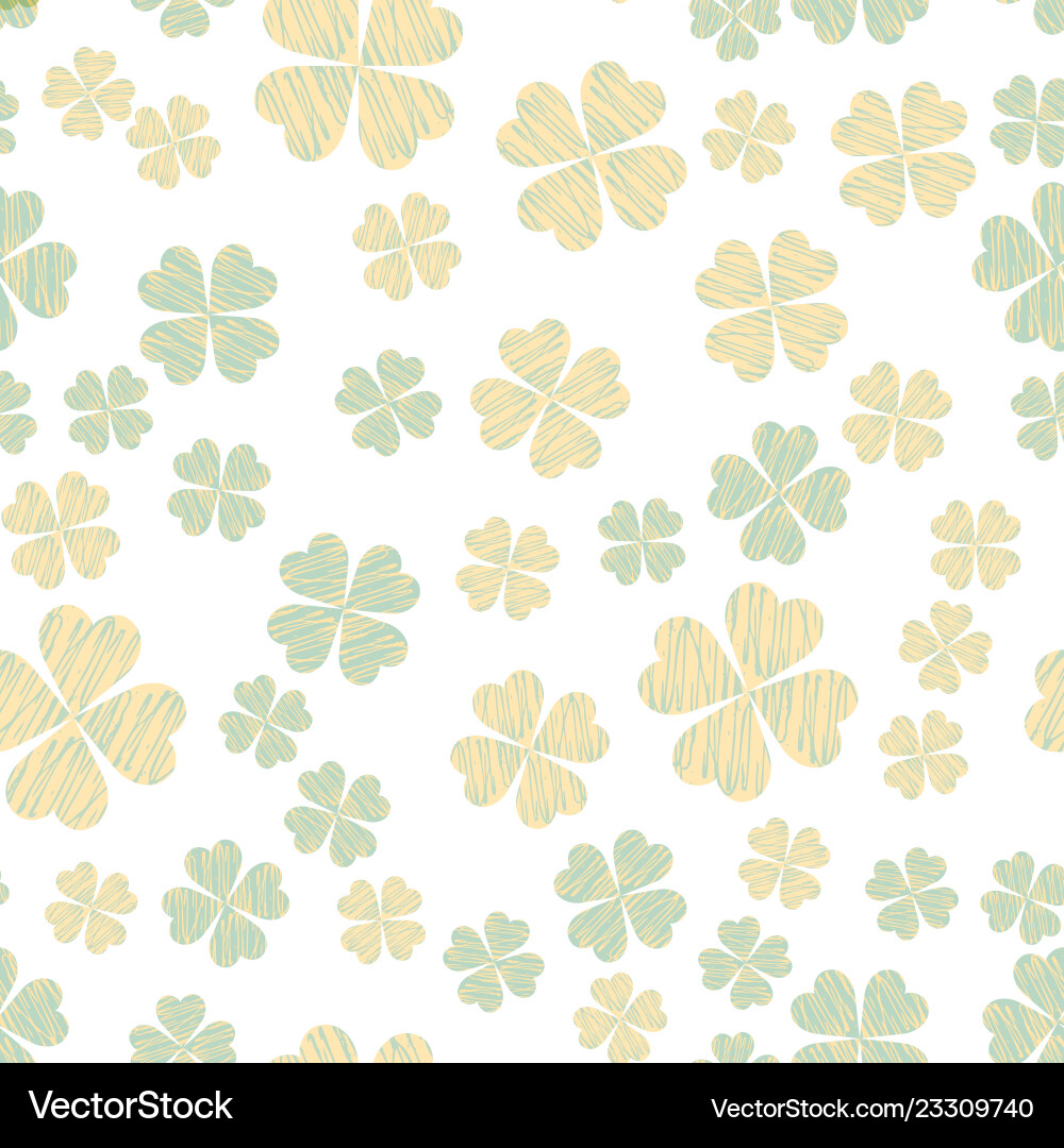 Abstract seamless pattern with shamrock vector image