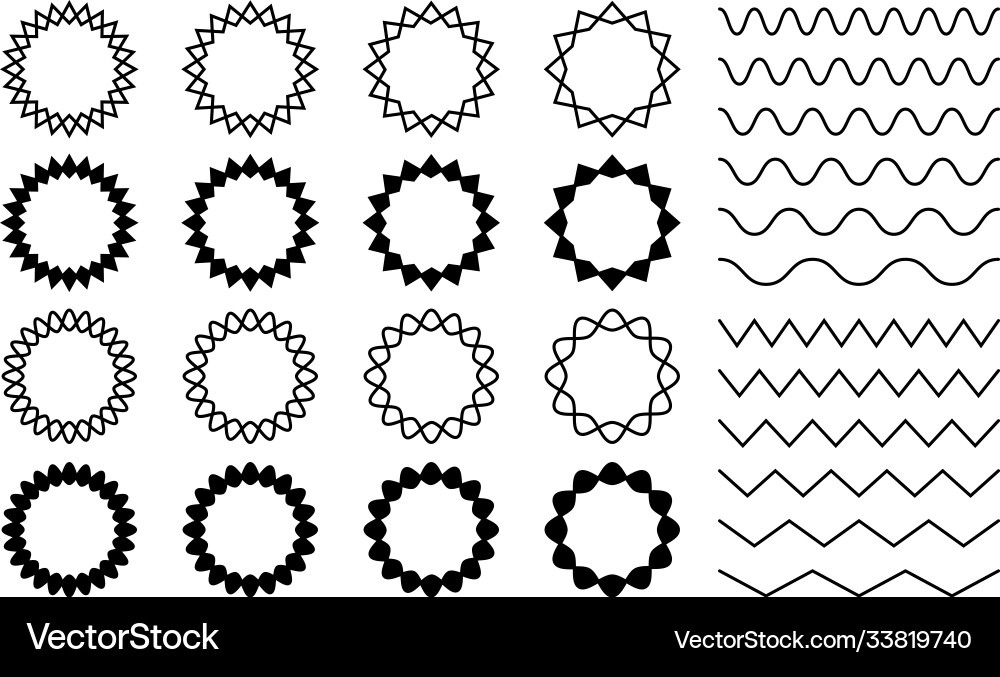 Curved Zigzag Wave Patterns vector image