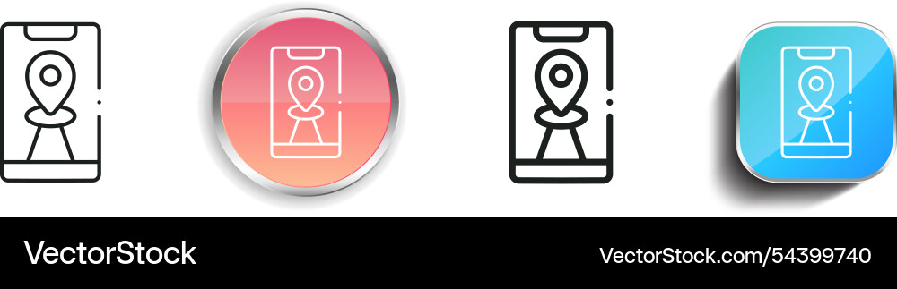 Gps icon thin linear regular and button style Gps icon thin linear regular and button style vector image