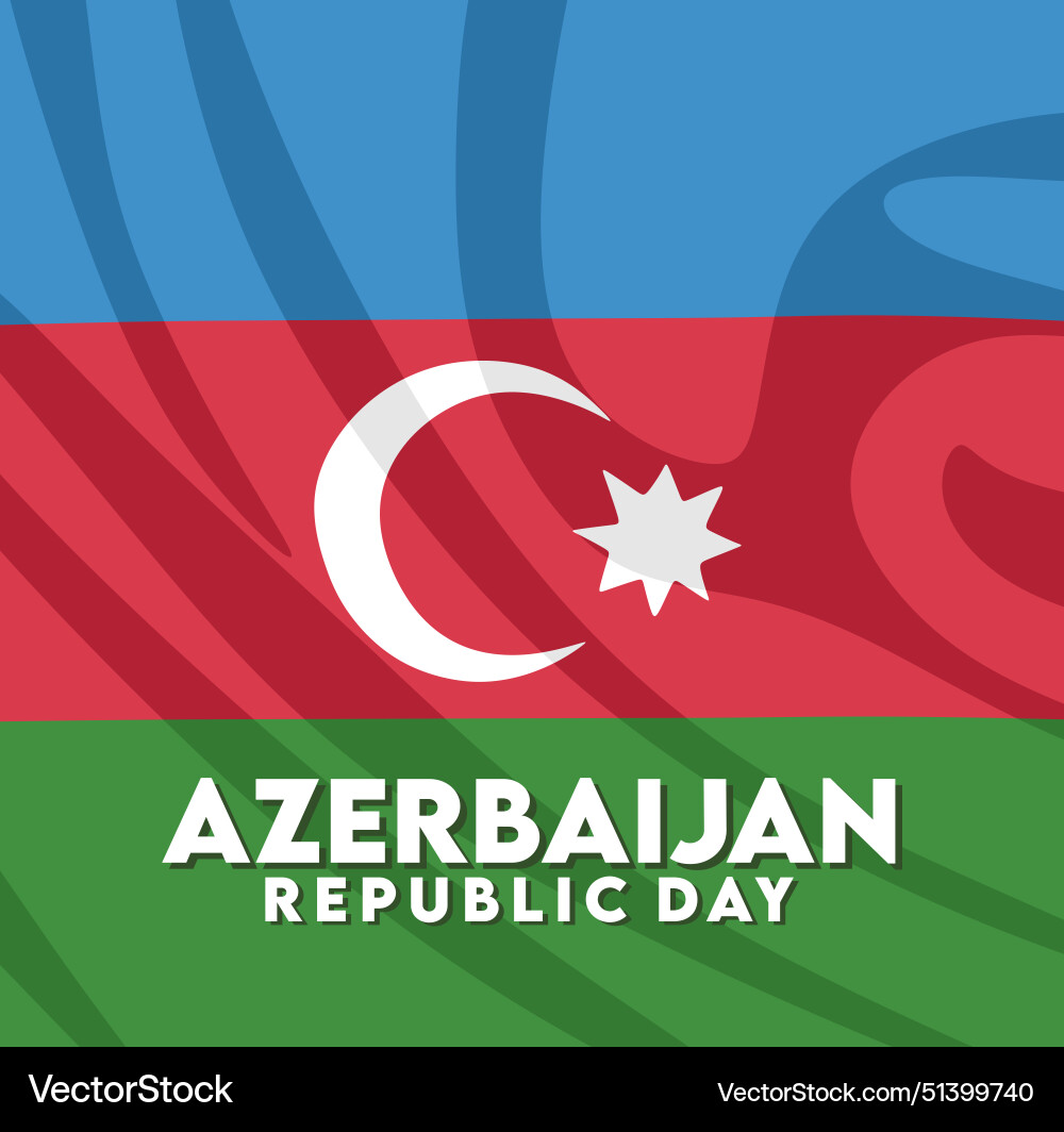 Happy azerbaijan republic day to all azerbaijani Vector Image