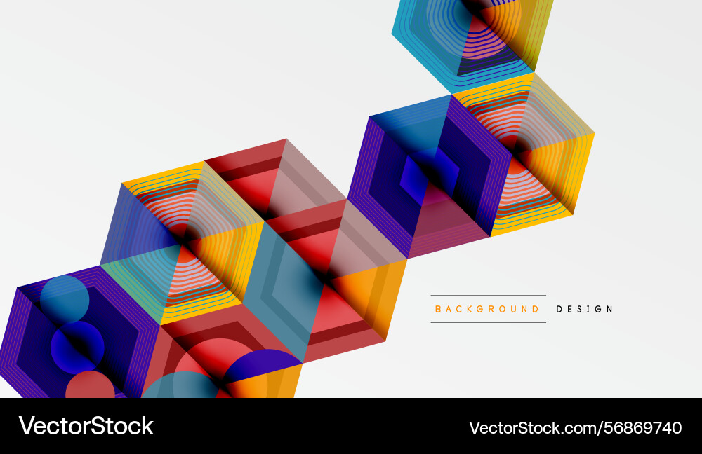 Hexagonal shapes overlap creating vibrant Hexagonal shapes overlap creating vibrant vector image