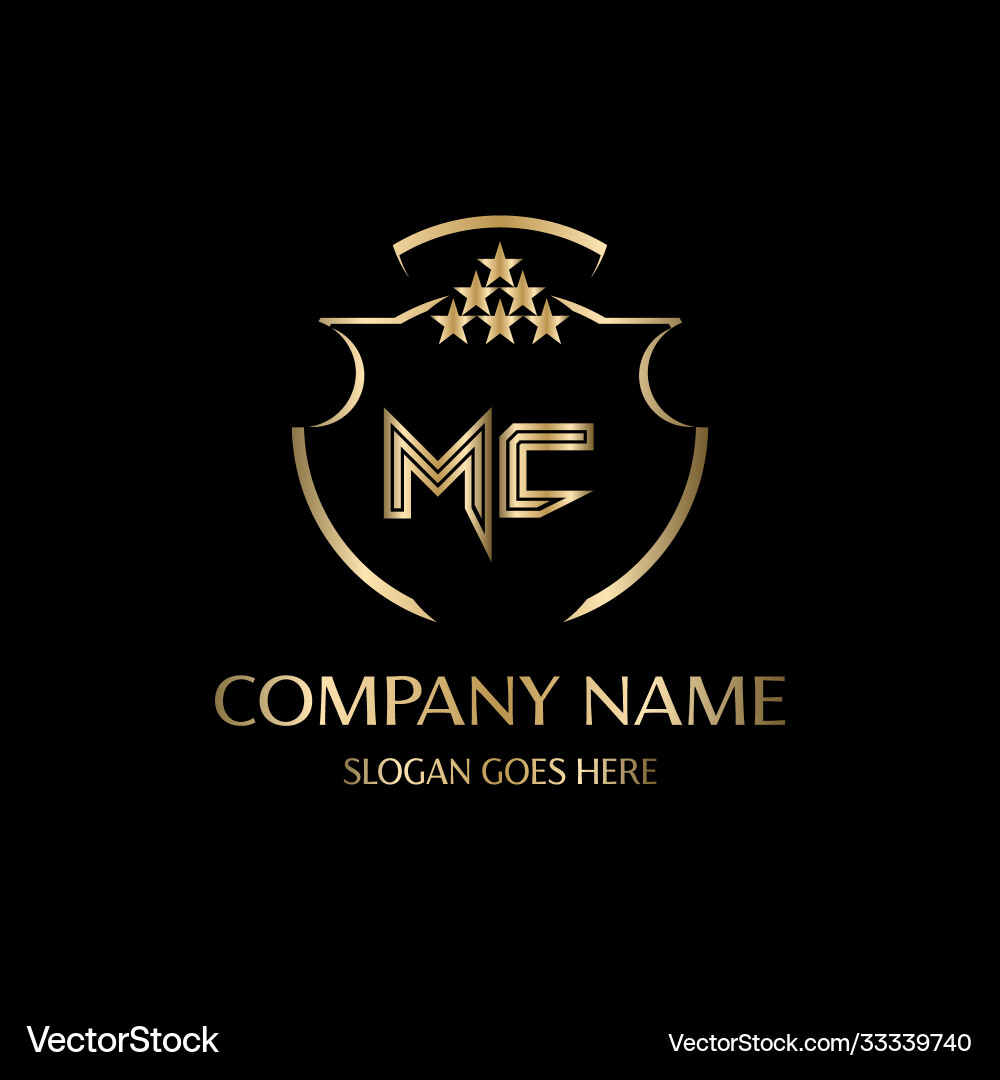 Royal MC Initial Logo Template Vector Image