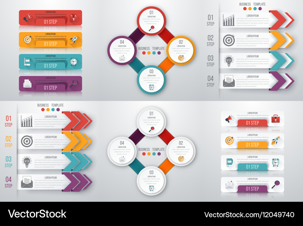 Set with infographics Royalty Free Vector Image