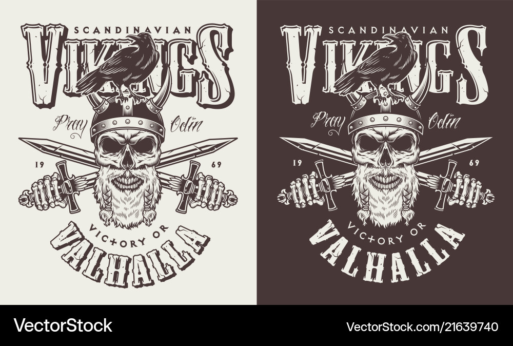 T-shirt print with viking head T-shirt print with viking head vector image