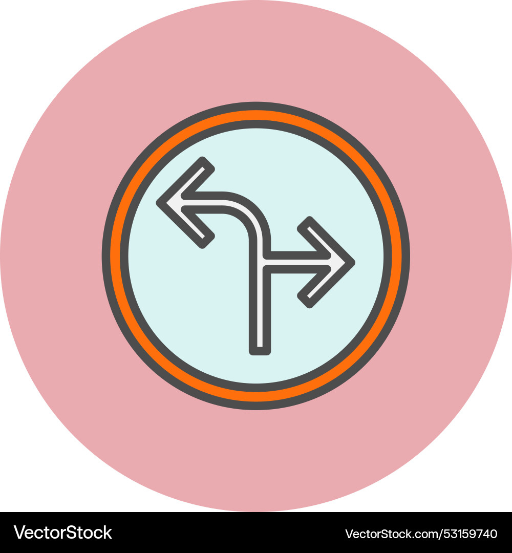 Two side arrow line filled circle icon Vector Image