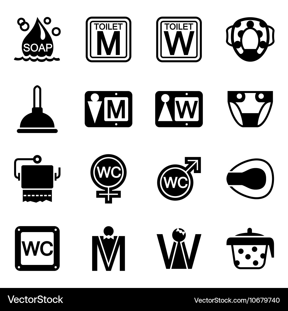 WC Icon Set Lizenzfreies Vektorbild - VectorStock