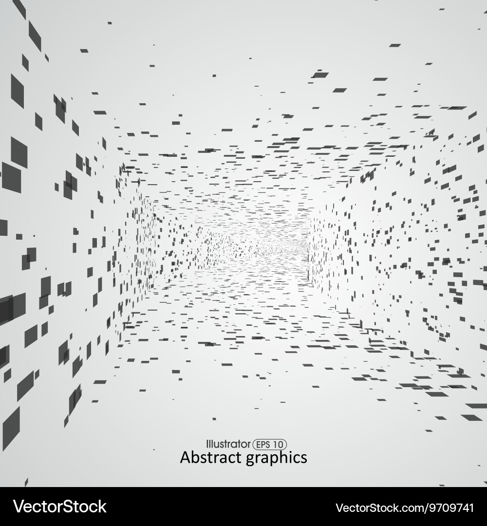 Abstract lattice space feeling of depth dots vector image