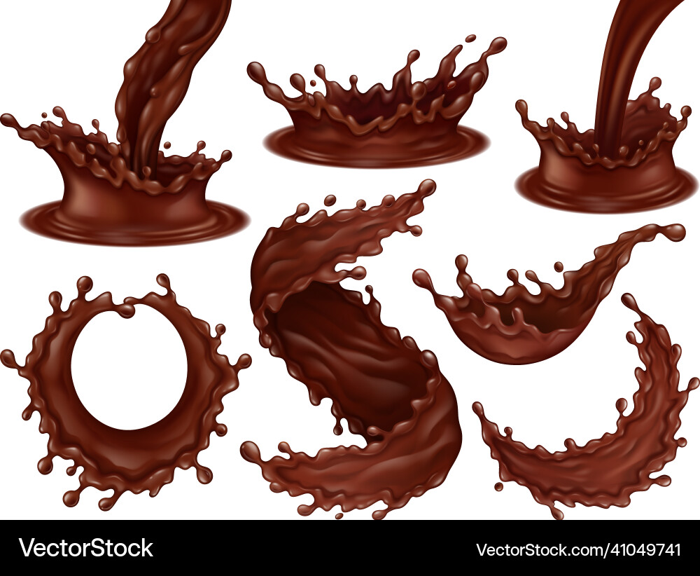 Chocolate Frosting Splashes & Swirls Vector Image