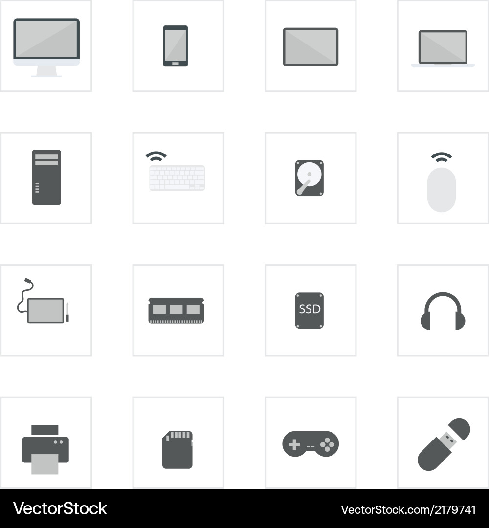 Computer Device Icons vector image