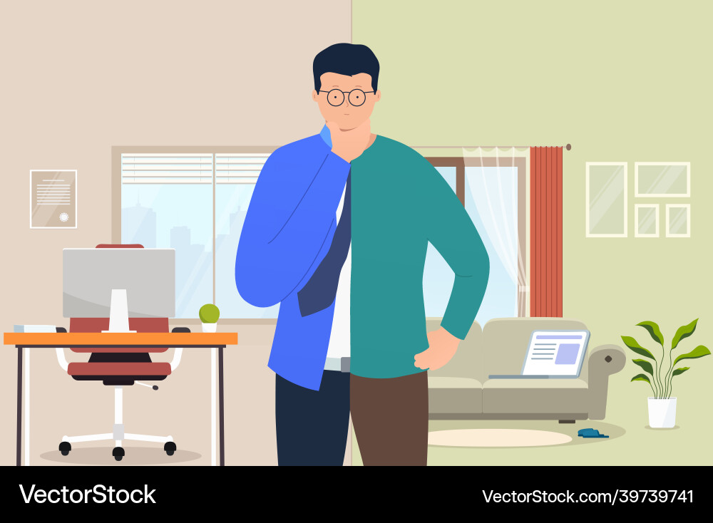 Concept choosing work remotely from home office Concept choosing work remotely from home office vector image