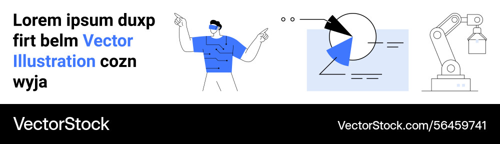 Data analysis and automation with futuristic Data analysis and automation with futuristic vector image