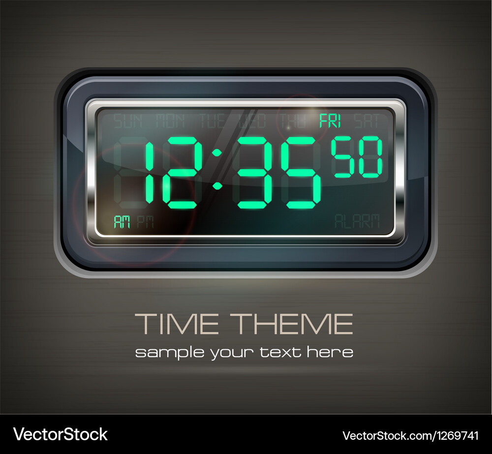 Digital Clock Display Vector Image