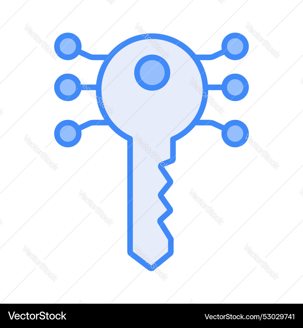 Digital key electronic made with binary code vector image