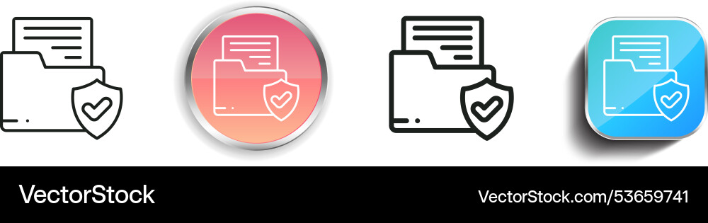 Documents icon thin linear regular and button vector image