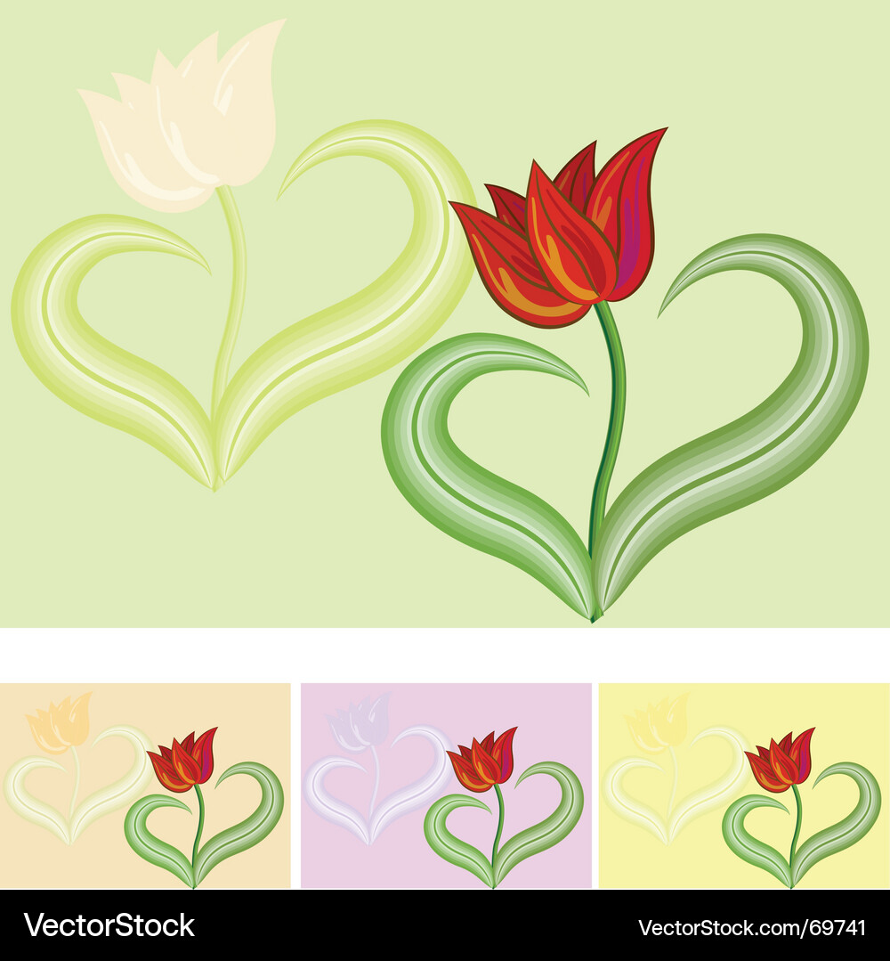 Elegant Tulip Card Vector Image