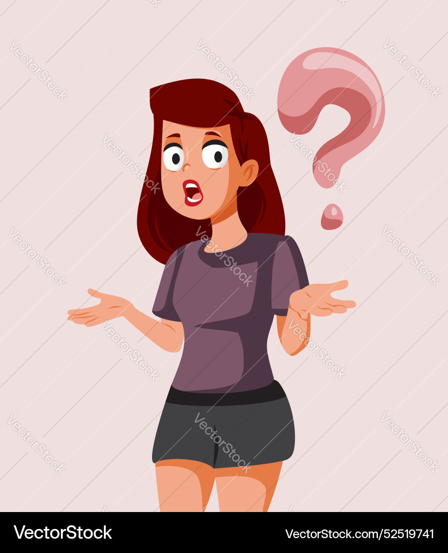 Enraged girl wondering being puzzled Enraged girl wondering being puzzled vector image