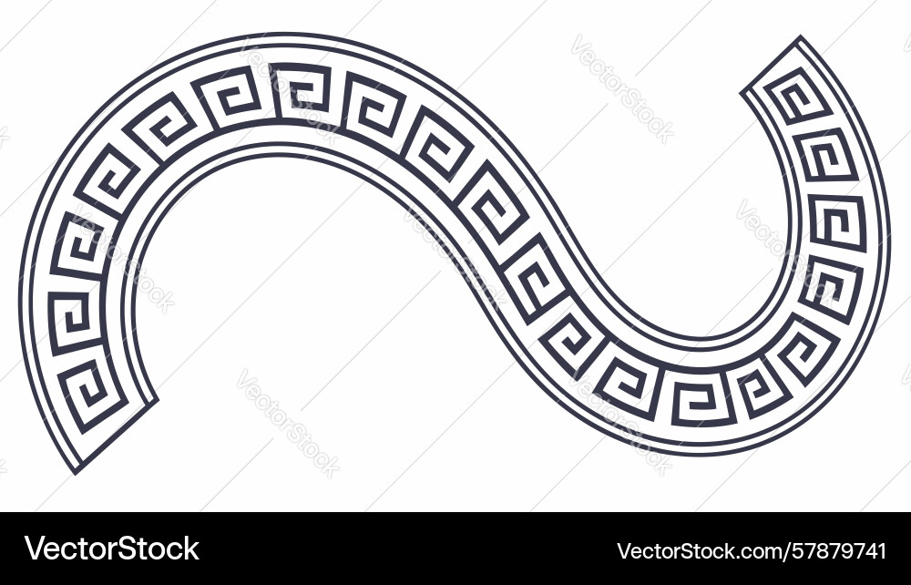 Flowing greek key pattern border element design Vector Image