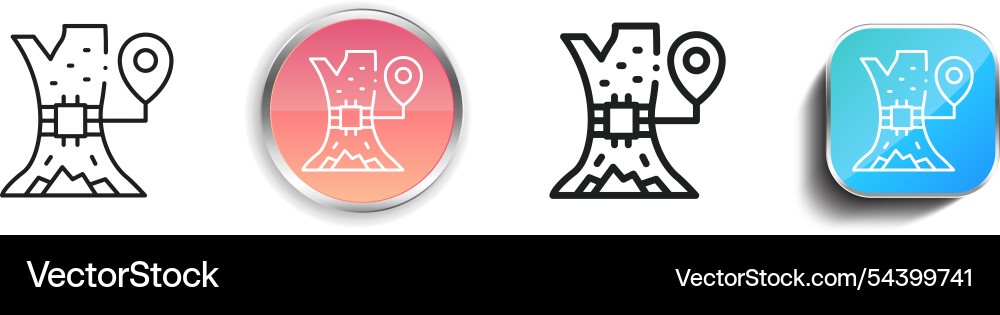 Gps icon thin linear regular and button style Gps icon thin linear regular and button style Vector Image