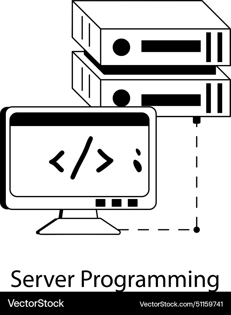 Serverprogrammierung Vektorbild
