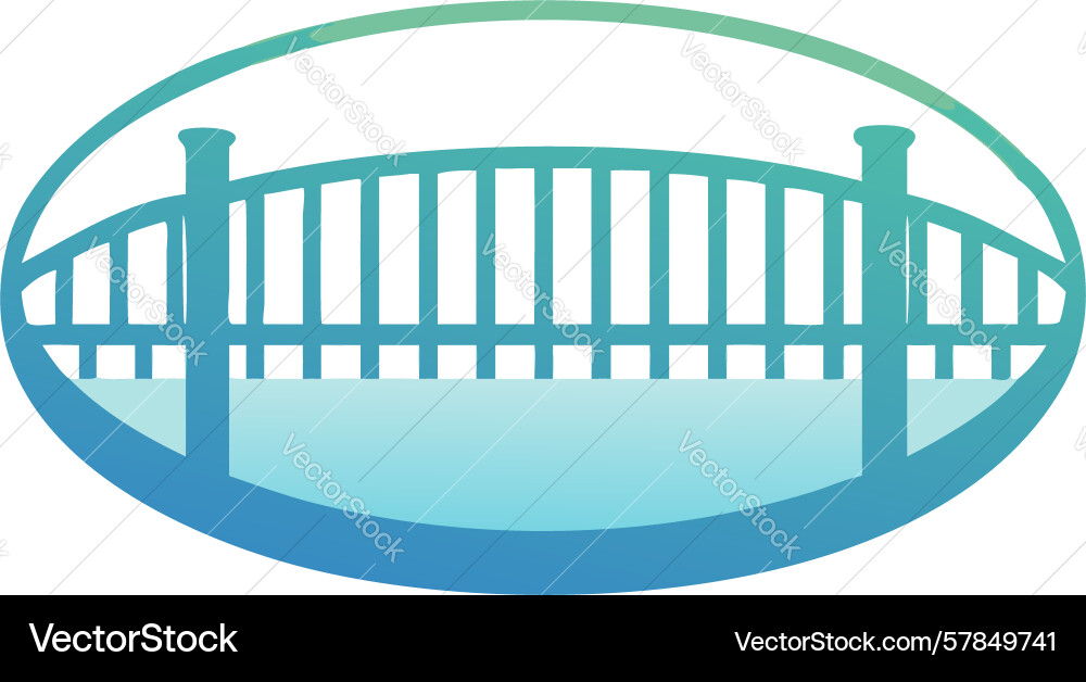 Teal bridge icon in oval frame design generative Vector Image