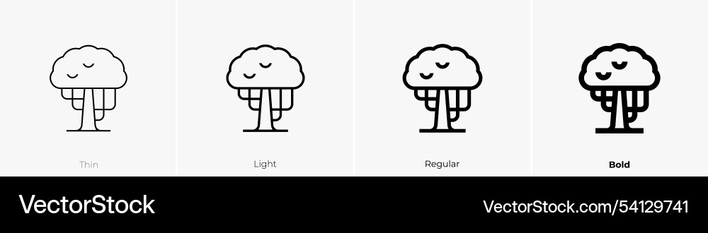 Tree icon thin light regular and bold style Vector Image