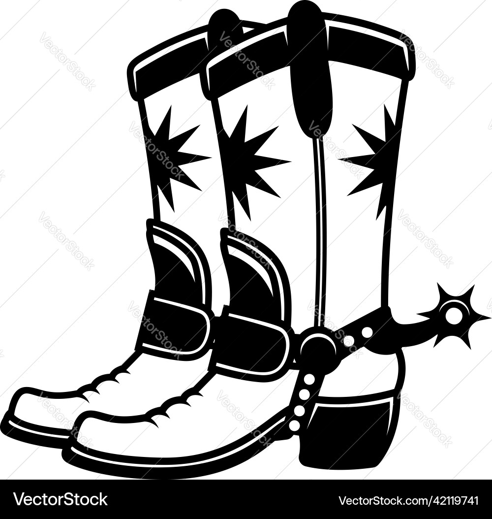 Vintage cowboy boots for poster t shirt decoration Vintage cowboy boots for poster t shirt decoration vector image