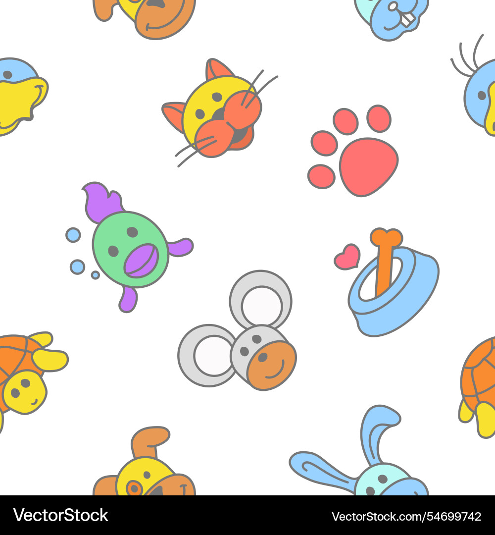 Animals and pets seamless pattern Animals and pets seamless pattern vector image
