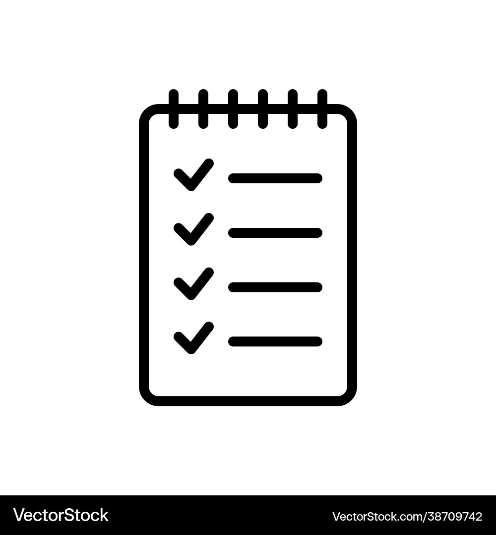 Checklist in spiral notebook to do list icon Checklist in spiral notebook to do list icon vector image