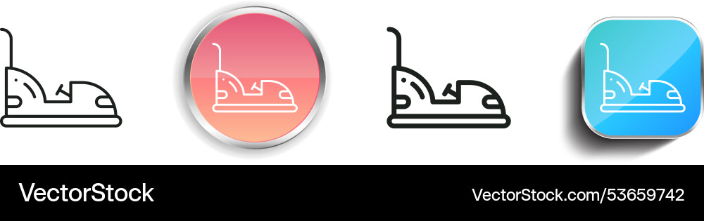 Dodgem icon thin linear regular and button style vector image