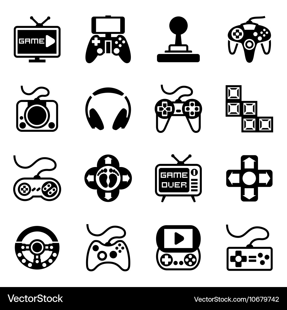 Gaming Icon Set Royalty Free Vector Image - VectorStock