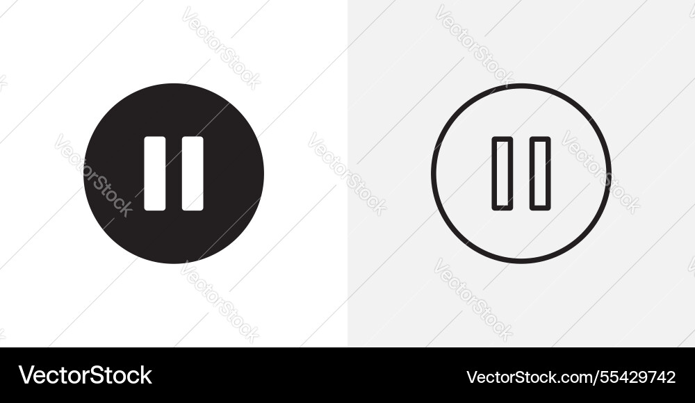 Pause icons pack for apps and ui ux desigs Vector Image