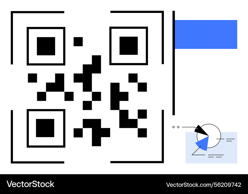 Qr code with geometric elements and abstract pie Qr code with geometric elements and abstract pie vector image