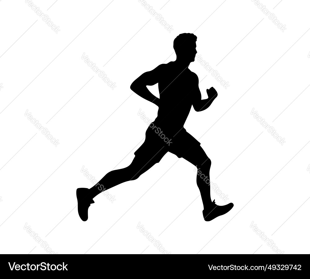 Runner silhouette isolated sprinting Vector Image