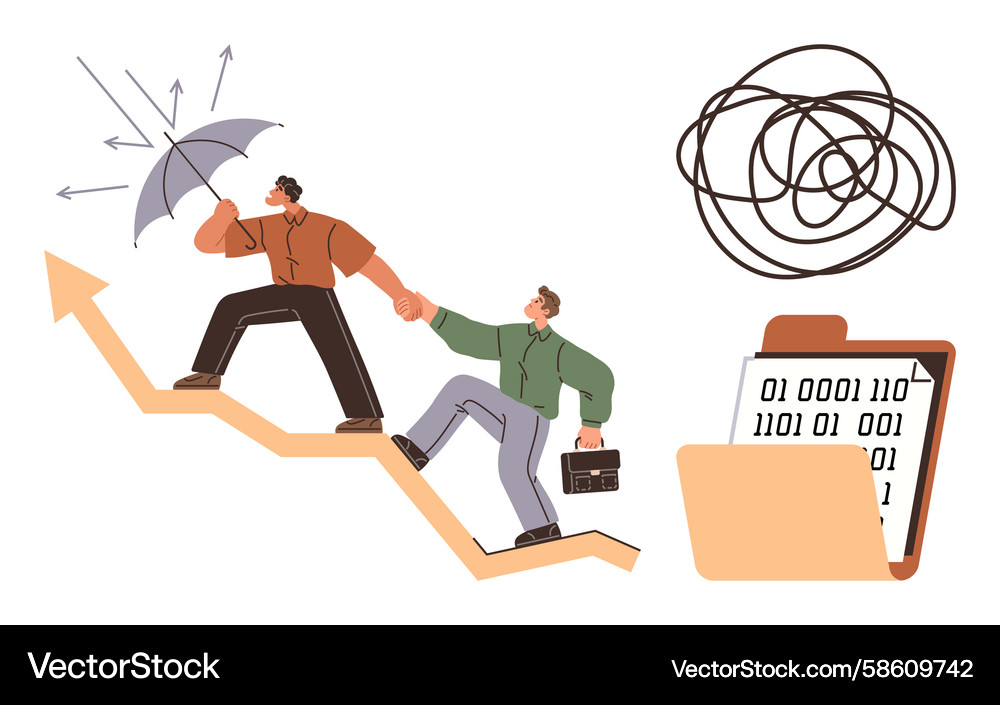 Teamwork supporting growth and problem solving Vector Image