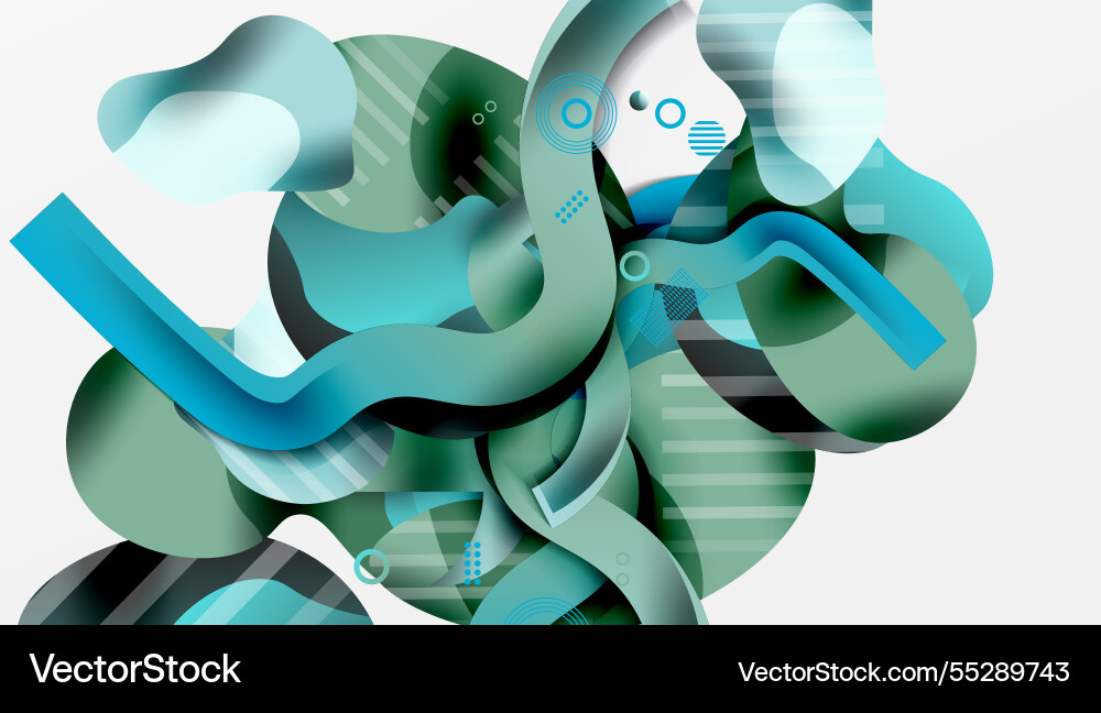 Abstract liquid shapes and lines background vector image