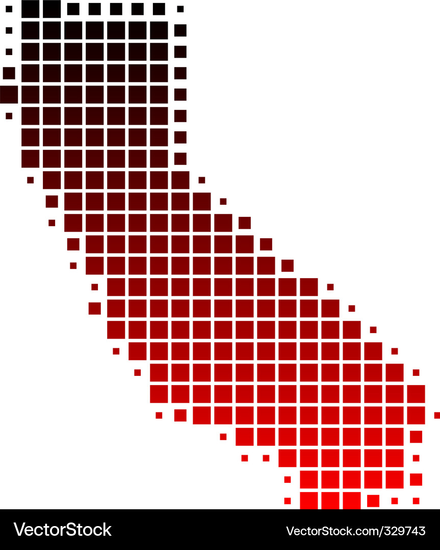 California Dot Map Vector Image