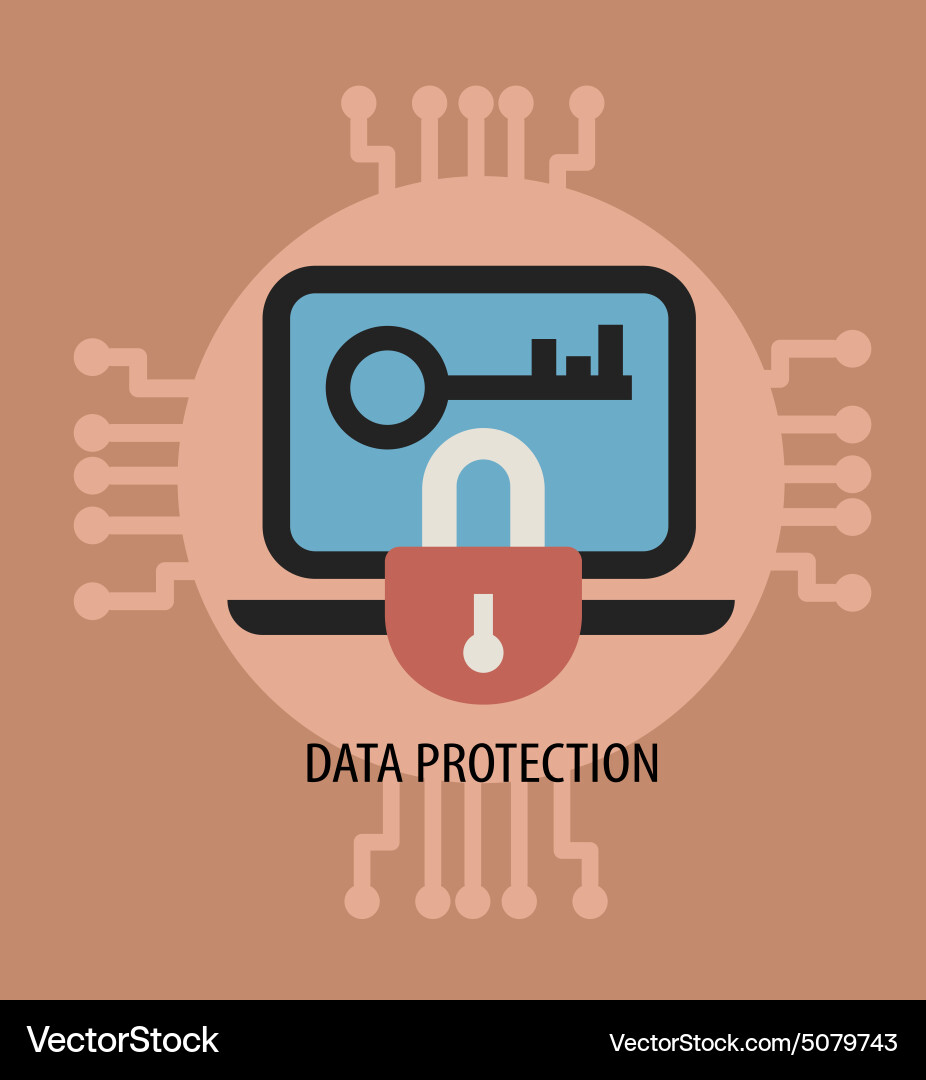 Data encryption and protection vector image