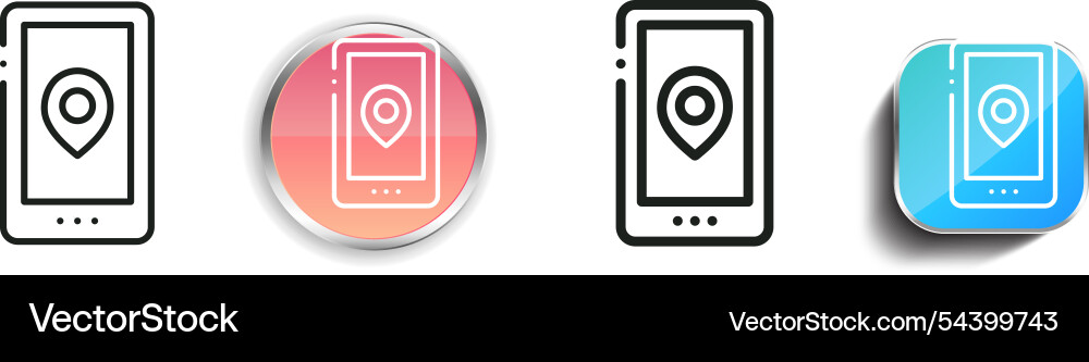 Gps icon thin linear regular and button style vector image