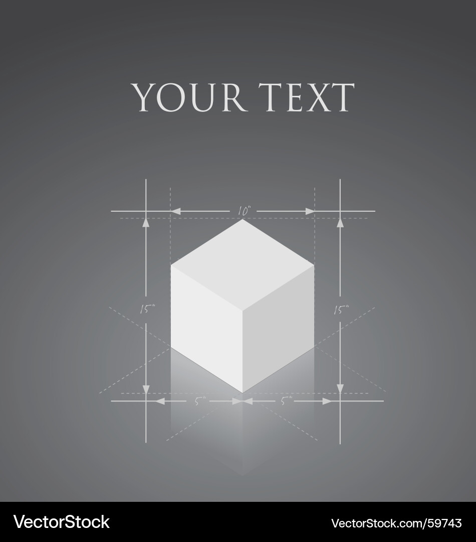 Isometric Cube Blueprint Vector Image